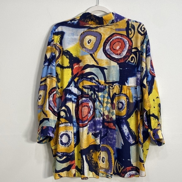 3Potatoe Button Down Top Geometric Women's M/L - Picture 5 of 10